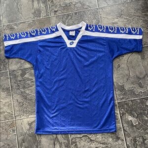 LOTTO Retro Royal Blue Teen Soccer Jersey with Classic Sporty White Accents